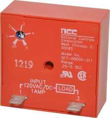 NCC - 2 Pin, Time Delay Relay - 1 at Resistive or Inductive Load Contact Amp, 120 VAC/VDC, On Board Trimpot - Top Tool & Supply