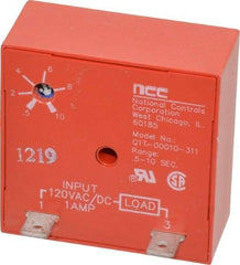 NCC - 2 Pin, Time Delay Relay - 1 at Resistive or Inductive Load Contact Amp, 120 VAC/VDC, On Board Trimpot - Top Tool & Supply