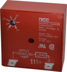 NCC - 2 Pin, Time Delay Relay - 1 at Resistive or Inductive Load Contact Amp, 120 VAC/VDC, On Board Trimpot - Top Tool & Supply