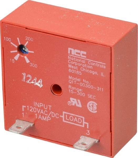 NCC - 2 Pin, Time Delay Relay - 1 at Resistive or Inductive Load Contact Amp, 120 VAC/VDC, On Board Trimpot - Top Tool & Supply