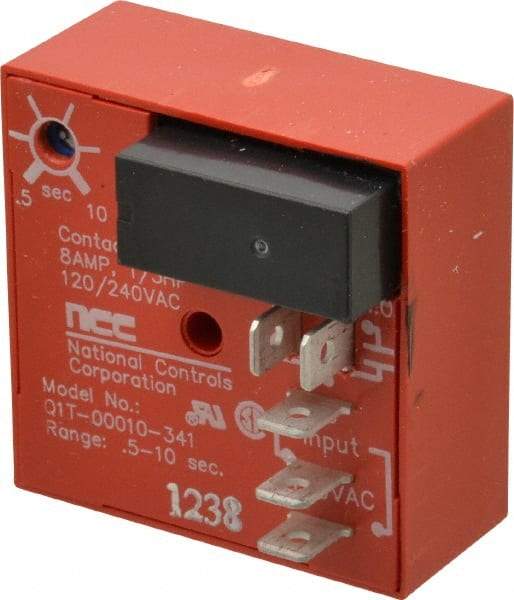 NCC - 5 Pin, SPDT Time Delay Relay - 8 at 250 VAC Resistive Load Contact Amp, 120 VAC, On Board Trimpot - Top Tool & Supply