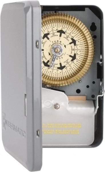 Intermatic - 7 Day Indoor Analog Electromechanical Timer Switch - 6 On/Off per Day, 208 to 277 VAC, 60 Hz, - Top Tool & Supply