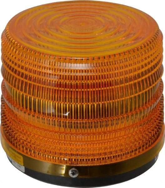 Federal Signal Corp - 24 VDC, 3R NEMA Rated, Strobe Tube, Amber, Strobe Light - 80 Flashes per min, 5-1/2 Inch Diameter, 5-1/16 Inch High, IP66 Ingress Rating, Surface Mount - Top Tool & Supply