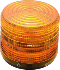 Federal Signal Corp - 120 VAC, 3R NEMA Rated, Strobe Tube, Amber, Strobe Light - 80 Flashes per min, 1/2 Inch Pipe, 5-1/2 Inch Diameter, 5-1/4 Inch High, IP66 Ingress Rating, Pipe Mount - Top Tool & Supply