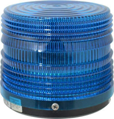 Federal Signal Corp - 120 VAC, 3R NEMA Rated, Strobe Tube, Blue, Strobe Light - 80 Flashes per min, 1/2 Inch Pipe, 5-1/2 Inch Diameter, 5-1/4 Inch High, IP66 Ingress Rating, Pipe Mount - Top Tool & Supply