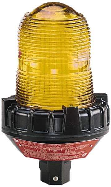 Federal Signal Corp - 120 VAC, 4X NEMA Rated, Strobe Tube, Amber, Strobe Light - 80 Flashes per min, 3/4 Inch Pipe, 5-1/2 Inch Diameter, 9-1/4 Inch High, IP66 Ingress Rating, Pipe Mount - Top Tool & Supply