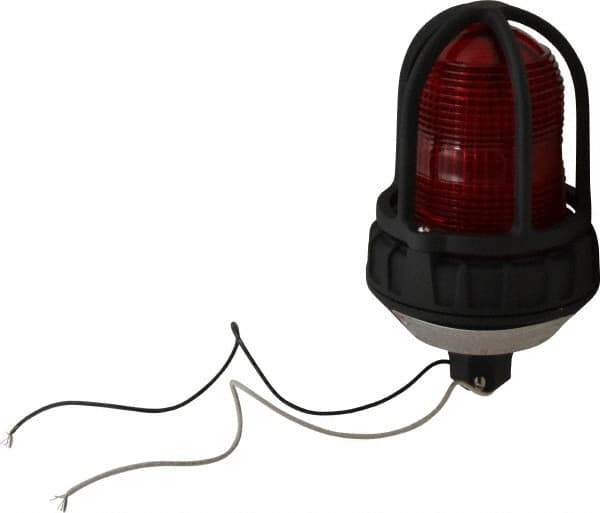 Federal Signal Corp - 120 VAC, 4X NEMA Rated, Strobe Tube, Red, Strobe Light - 80 Flashes per min, 3/4 Inch Pipe, 5-1/2 Inch Diameter, 9-1/4 Inch High, IP66 Ingress Rating, Pipe Mount - Top Tool & Supply