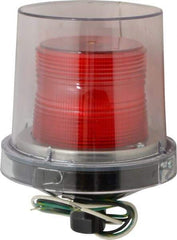 Federal Signal Corp - 120 VAC, 4X NEMA Rated, Strobe Tube, Red, Strobe Light - 80 Flashes per min, 1/2 Inch Pipe, 5-1/2 Inch Diameter, 7-1/4 Inch High, IP66 Ingress Rating, Pipe Mount - Top Tool & Supply