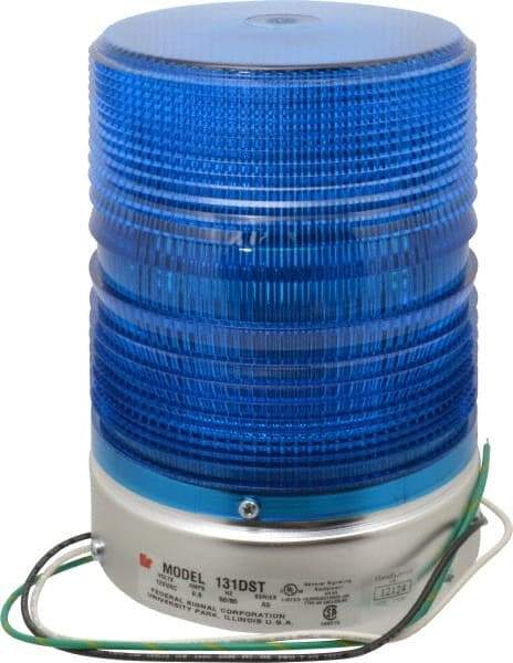 Federal Signal Corp - 120 VAC, 3R NEMA Rated, Strobe Tube, Blue, Double Flash Strobe Light - 80 Flashes per min, 1/2 Inch Pipe, 5-11/16 Inch Diameter, 8-1/2 Inch High, IP45 Ingress Rating, Pipe Mount - Top Tool & Supply