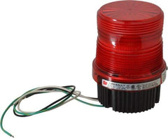 Federal Signal Corp - 120 VAC, 4X NEMA Rated, Strobe Tube, Red, Single Flash Strobe Light - 90 Flashes per min, 1/2 Inch Pipe, 3-15/16 Inch Diameter, 5-1/4 Inch High, IP66 Ingress Rating, Pipe Mount, Surface Mount - Top Tool & Supply