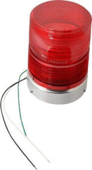 Federal Signal Corp - 120 VAC, 3R NEMA Rated, Strobe Tube, Red, Single Flash Strobe Light - 80 Flashes per min, 1/2 Inch Pipe, 5.7 Inch Diameter, 8-1/2 Inch High, IP45 Ingress Rating, Pipe Mount - Top Tool & Supply