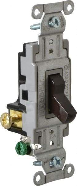 Hubbell Wiring Device-Kellems - 3 Pole, 120 to 277 VAC, 20 Amp, Commercial Grade, Toggle, Wall and Dimmer Light Switch - 4-1/16 Inch High - Top Tool & Supply