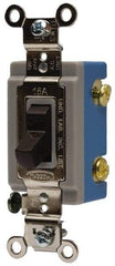 Hubbell Wiring Device-Kellems - 4 Pole, 120 to 277 VAC, 15 Amp, Industrial Grade, Toggle, Wall and Dimmer Light Switch - 1-5/16 Inch Wide x 4-1/16 Inch High - Top Tool & Supply