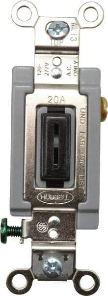 Hubbell Wiring Device-Kellems - 1 Pole, 120 to 277 VAC, 20 Amp, Industrial Grade, Toggle, Wall and Dimmer Light Switch - 1-5/16 Inch Wide x 4-1/16 Inch High - Top Tool & Supply