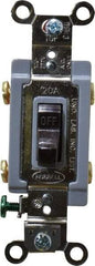 Hubbell Wiring Device-Kellems - 2 Pole, 120 to 277 VAC, 20 Amp, Industrial Grade, Toggle, Wall and Dimmer Light Switch - 1-5/16 Inch Wide x 4-1/16 Inch High - Top Tool & Supply