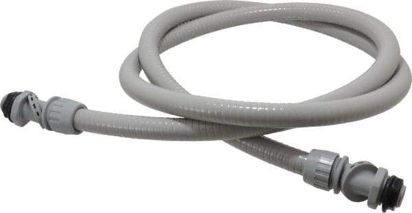 Hubbell Wiring Device-Kellems - 1/2" Trade Size, 6' Long, Flexible Liquidtight Conduit - PVC, 21.8mm ID, Gray - Top Tool & Supply