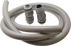 Hubbell Wiring Device-Kellems - 3/4" Trade Size, 6' Long, Flexible Liquidtight Conduit - PVC, 27.8mm ID, Gray - Top Tool & Supply