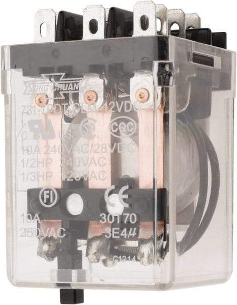 ACI - 11 Pins, Square Electromechanical Blade General Purpose Relay - 10 Amp at 240 VAC, 3PDT, 12 VDC - Top Tool & Supply