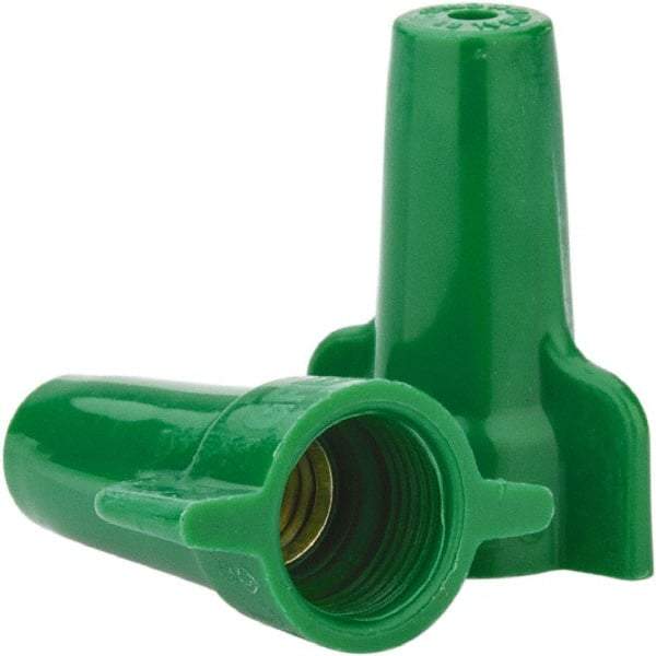 Ideal - 2, 14 to 4, 12 AWG, 600 Volt, Flame Retardant, Wing Twist on Wire Connector - Green, 221°F - Top Tool & Supply