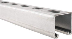 Thomas & Betts - 10' Long x 1-5/8" Wide x 1-5/8" High, 12 Gauge, Strip Steel, Half Slot Framing Channel & Strut - 0.105" Thick, Pre-Galvanized - Top Tool & Supply