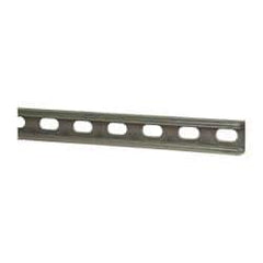 Thomas & Betts - 10' Long x 1-5/8" Wide x 13/16" High, 14 Gauge, Strip Steel, Half Slot Framing Channel & Strut - 0.075" Thick, Gold Galvanized - Top Tool & Supply