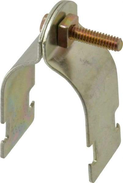 Thomas & Betts - 1-1/4" Pipe, 14 Gauge" Pipe or Conduit Clamp - Gold Galvanized, Rigid & IMC Conduit - Top Tool & Supply