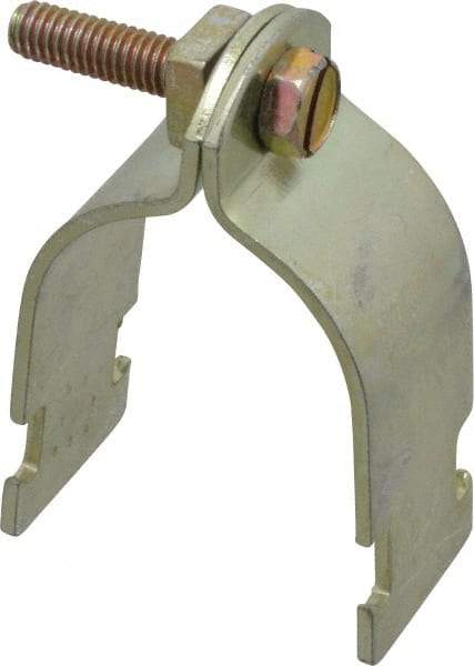 Thomas & Betts - 1-1/2" Pipe, 12 Gauge" Pipe or Conduit Clamp - Gold Galvanized, Rigid & IMC Conduit - Top Tool & Supply