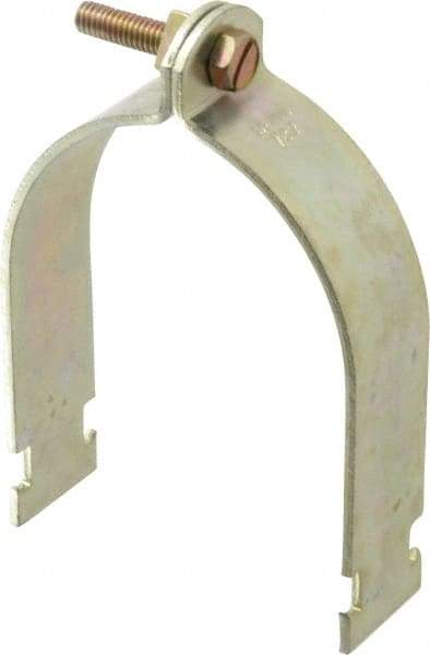 Thomas & Betts - 3-1/2" Pipe, 1/8 Gauge" Pipe or Conduit Clamp - Gold Galvanized, Rigid & IMC Conduit - Top Tool & Supply