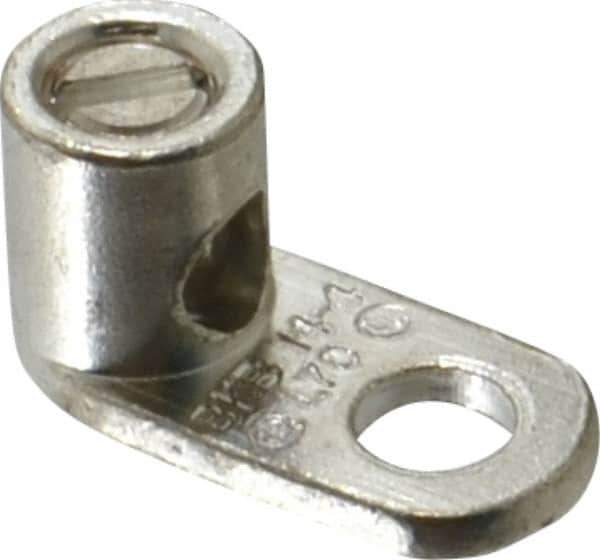 Thomas & Betts - 14-4 AWG Noninsulated Lug Connection D Shaped Ring Terminal - 3/8" Stud, 1-1/8" OAL x 17/32" Wide, Tin Plated Copper Contact - Top Tool & Supply