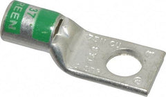 Thomas & Betts - 1 AWG Noninsulated Compression Connection Square Ring Terminal - 3/8" Stud, 1.78" OAL x 0.68" Wide, Tin Plated Copper Contact - Top Tool & Supply