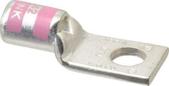 Thomas & Betts - 1/0 AWG Noninsulated Compression Connection Square Ring Terminal - 3/8" Stud, 1.88" OAL x 3/4" Wide, Tin Plated Copper Contact - Top Tool & Supply