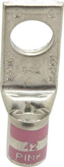 Thomas & Betts - 1/0 AWG Noninsulated Compression Connection Square Ring Terminal - 1/2" Stud, 2.2" OAL x 3/4" Wide, Tin Plated Copper Contact - Top Tool & Supply