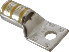 Thomas & Betts - 250 kcmil Wire Noninsulated Compression Connection Square Ring Terminal - 3/8" Stud, 2.28" OAL x 1.13" Wide, Tin Plated Copper Contact - Top Tool & Supply