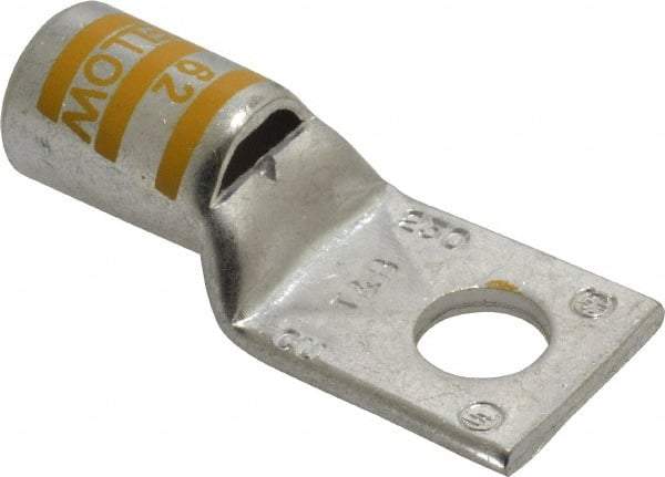 Thomas & Betts - 250 kcmil Wire Noninsulated Compression Connection Square Ring Terminal - 1/2" Stud, 2.6" OAL x 1.13" Wide, Tin Plated Copper Contact - Top Tool & Supply