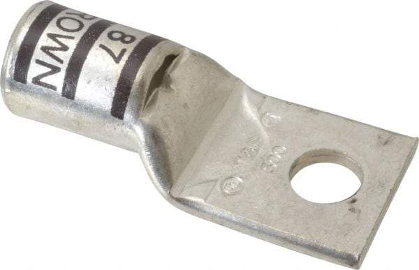 Thomas & Betts - 500 kcmil Wire Noninsulated Compression Connection Square Ring Terminal - 5/8" Stud, 3.63" OAL x 1.61" Wide, Tin Plated Copper Contact - Top Tool & Supply