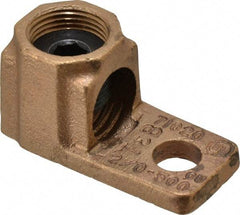 Thomas & Betts - 2/0 AWG Noninsulated Crimp Connection D Shaped Ring Terminal - 1/2" Stud, 2-3/4" OAL, Copper Contact - Top Tool & Supply