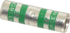 Thomas & Betts - 1 AWG Compatible, Noninsulated, Crimp-On Butt Splice Terminal - 2 Wire Entries, Copper Contacts, Tin Contact Plating, 1-1/2" OAL, Green - Top Tool & Supply