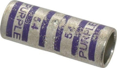 Thomas & Betts - 4/0 AWG Compatible, Noninsulated, Crimp-On Butt Splice Terminal - 2 Wire Entries, Copper Contacts, Tin Contact Plating, 1.88" OAL, Purple - Top Tool & Supply