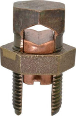 Thomas & Betts - 2 to 4/0 AWG, Copper Wire Compatible, Copper Alloy, Hex Split Bolt Connector - 2-5/32" OAL, 1" Head Width, 1-1/16" Base Width - Top Tool & Supply