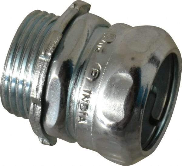 Thomas & Betts - 3/4" Trade, Steel Compression Straight EMT Conduit Connector - Noninsulated - Top Tool & Supply