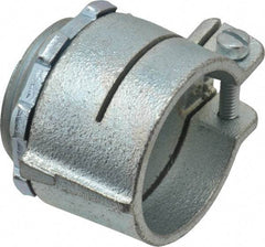 Thomas & Betts - 1-1/4" Trade, Malleable Iron Squeeze Clamp Straight FMC Conduit Connector - Noninsulated - Top Tool & Supply