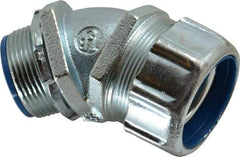 Thomas & Betts - 1-1/4" Trade, Malleable Iron Threaded Angled Liquidtight Conduit Connector - Insulated - Top Tool & Supply