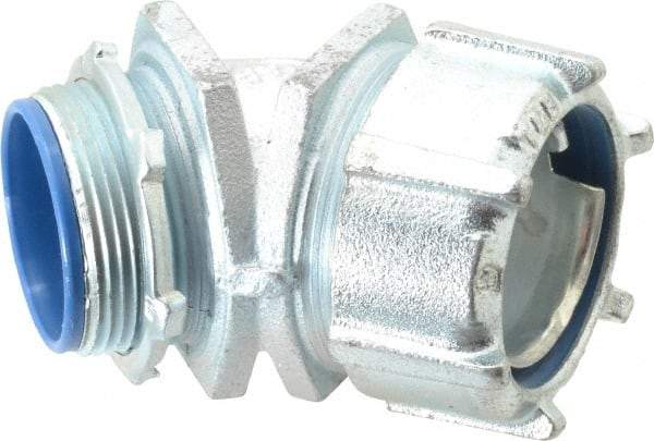 Thomas & Betts - 1-1/2" Trade, Malleable Iron Threaded Angled Liquidtight Conduit Connector - Insulated - Top Tool & Supply