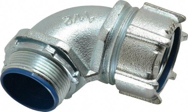 Thomas & Betts - 1-1/2" Trade, Malleable Iron Threaded Angled Liquidtight Conduit Connector - Insulated - Top Tool & Supply