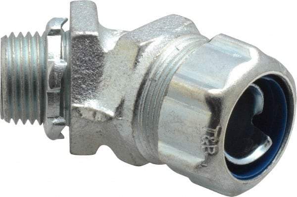 Thomas & Betts - 1/2" Trade, Malleable Iron Threaded Angled Liquidtight Conduit Connector - Noninsulated - Top Tool & Supply