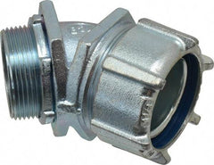 Thomas & Betts - 1-1/2" Trade, Malleable Iron Threaded Angled Liquidtight Conduit Connector - Noninsulated - Top Tool & Supply