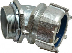 Thomas & Betts - 2" Trade, Malleable Iron Threaded Angled Liquidtight Conduit Connector - Noninsulated - Top Tool & Supply