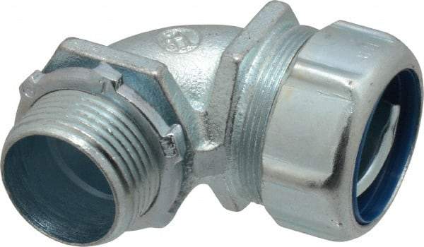 Thomas & Betts - 1" Trade, Malleable Iron Threaded Angled Liquidtight Conduit Connector - Noninsulated - Top Tool & Supply