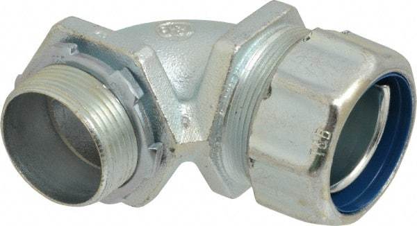 Thomas & Betts - 1-1/4" Trade, Malleable Iron Threaded Angled Liquidtight Conduit Connector - Noninsulated - Top Tool & Supply