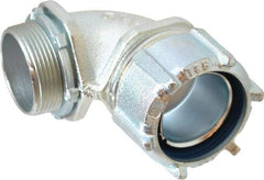 Thomas & Betts - 1-1/2" Trade, Malleable Iron Threaded Angled Liquidtight Conduit Connector - Noninsulated - Top Tool & Supply